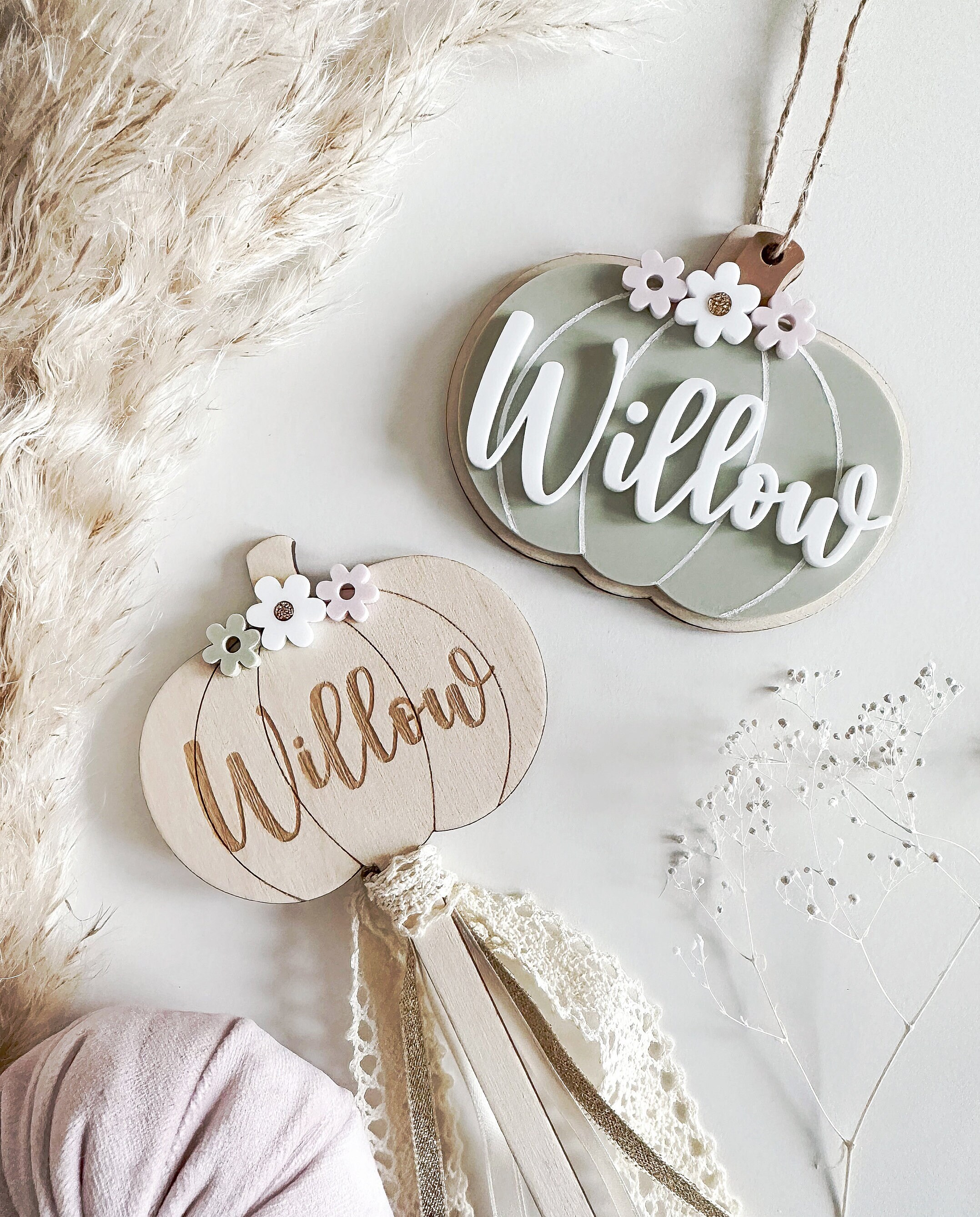 Personalised Boho Pumpkin Halloween Boo Basket Tags image 3